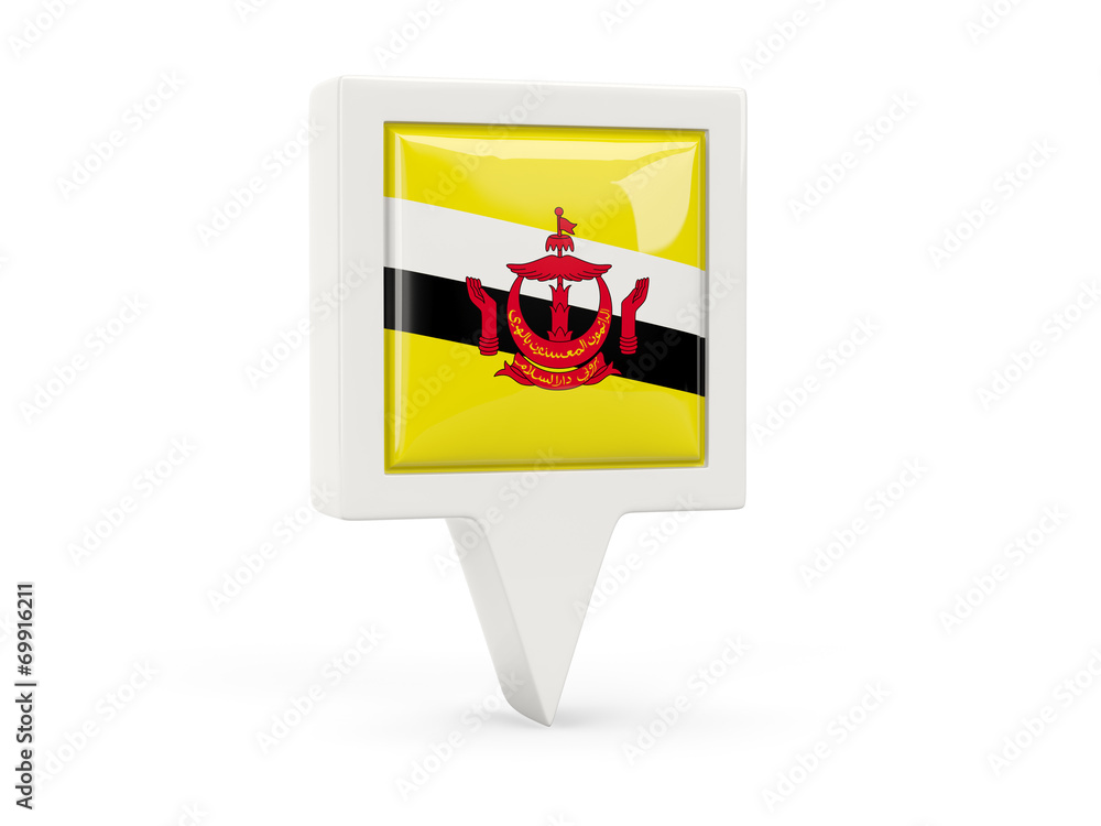 Fototapeta premium Square flag icon of brunei
