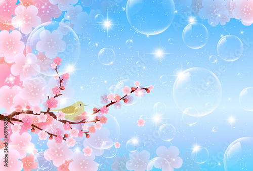 梅　年賀状　背景