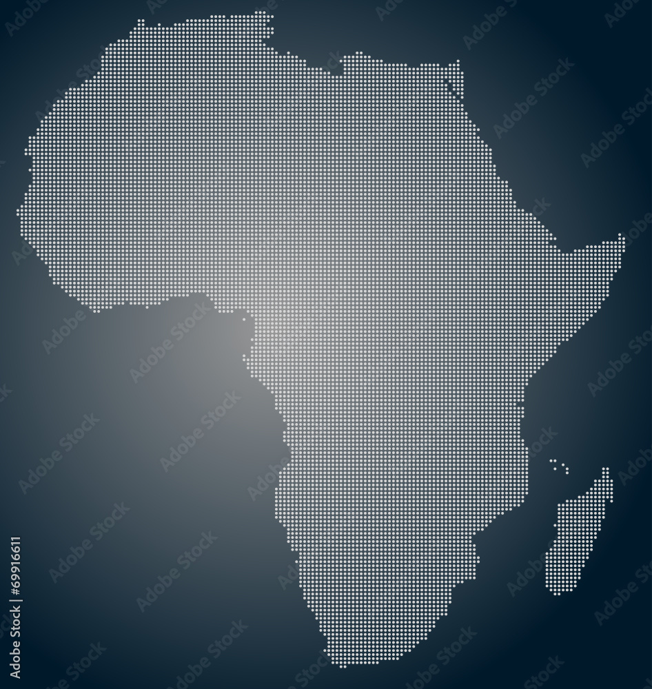 Africa pixel map, dotted