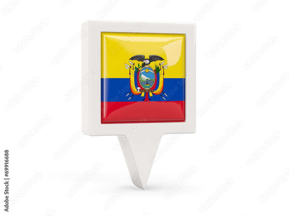 Square flag icon of ecuador