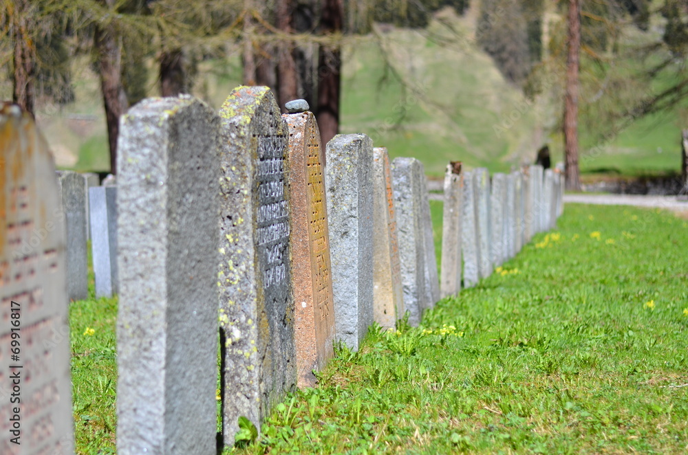 Gravestones at cemetery - tombs