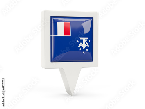 Square flag icon of french southern territories