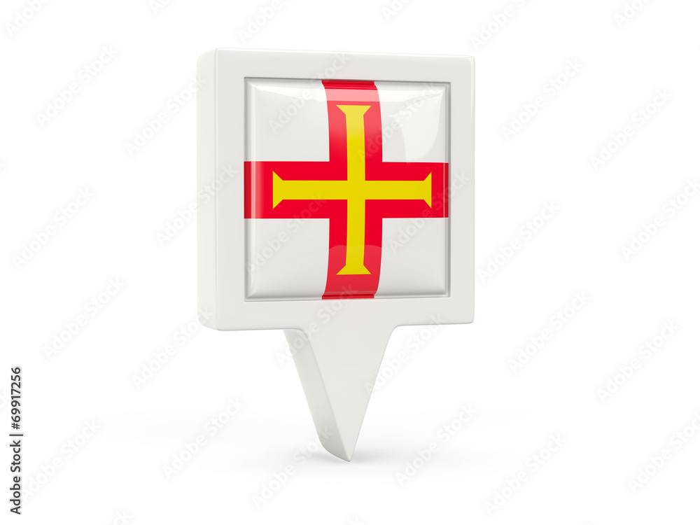 Obraz premium Square flag icon of guernsey