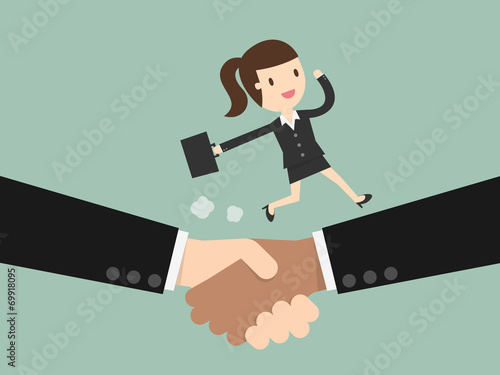 Business handshake and business people