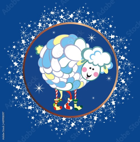 2015 new year card with sheep