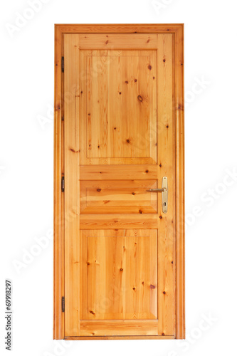 Internal wooden door isolated on white background