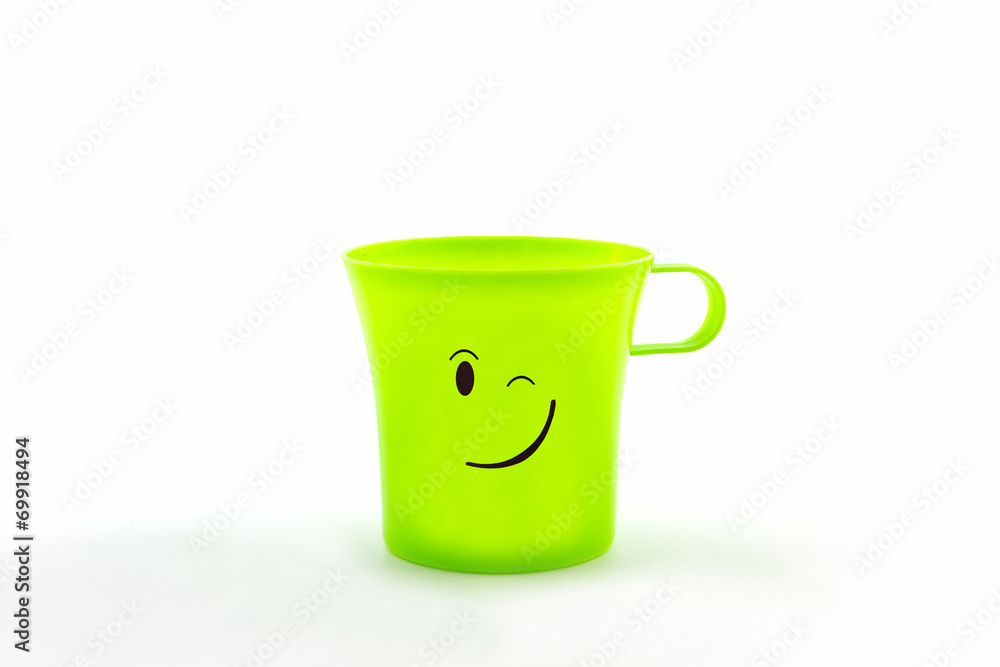 Colorful of facial expression on cup . Colorful of facial expression on cup .