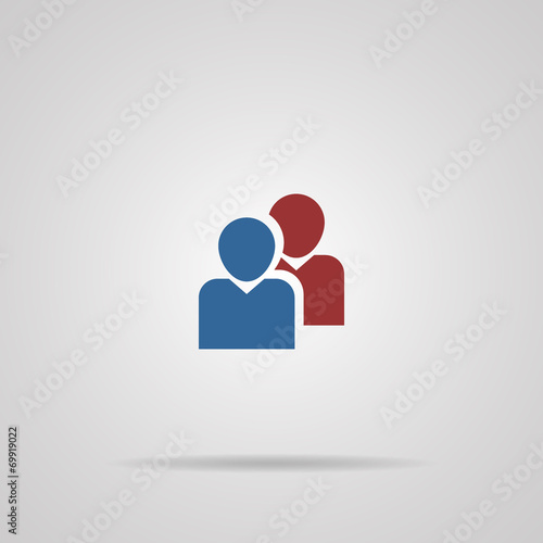 people, friends, buddy icon with shadow