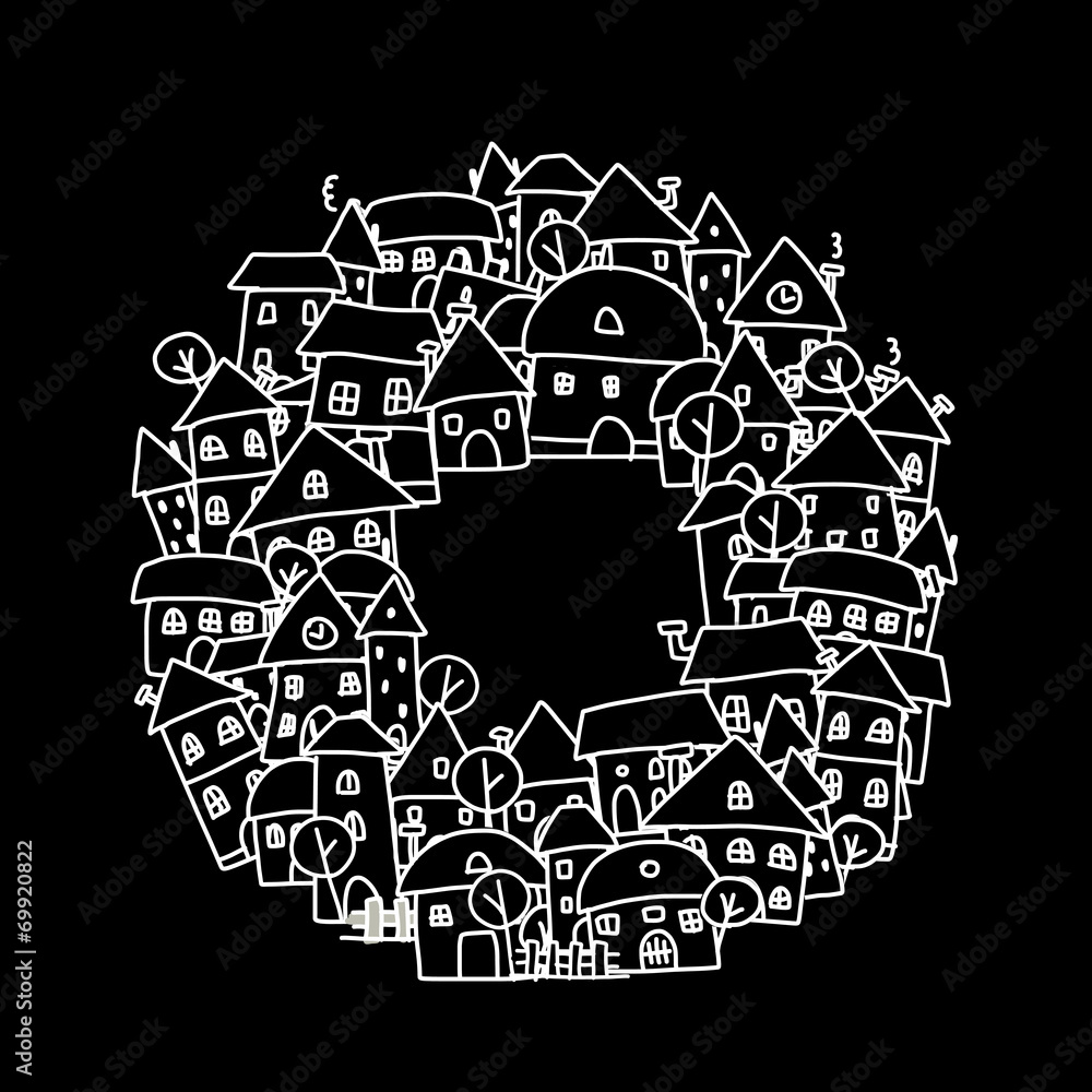 Obraz premium City sketch, background for your design