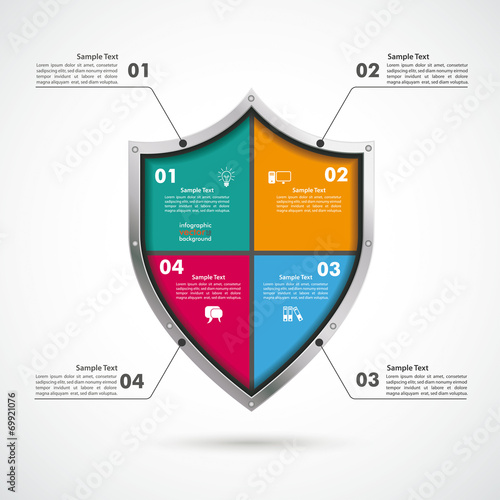 Colored Protection Shield Infographic