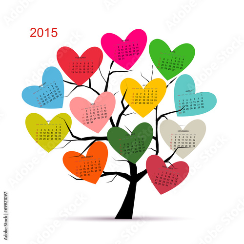 Calendar tree 2015 for your design