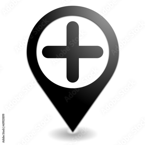 ajouter sur symbole localisation noir