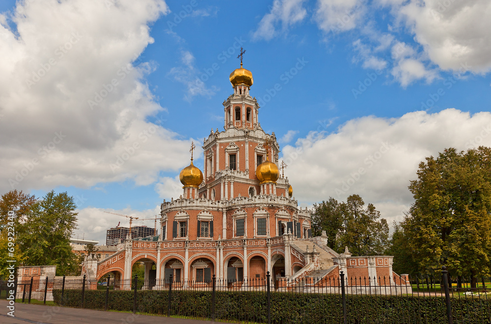 Church of the Intercession at Fili (1694) in Moscow, Russia