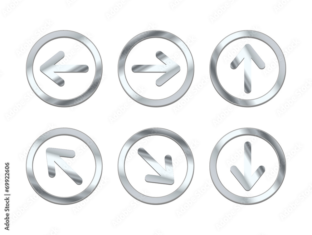 Vector set of metal arrows Vector set of metal arrows