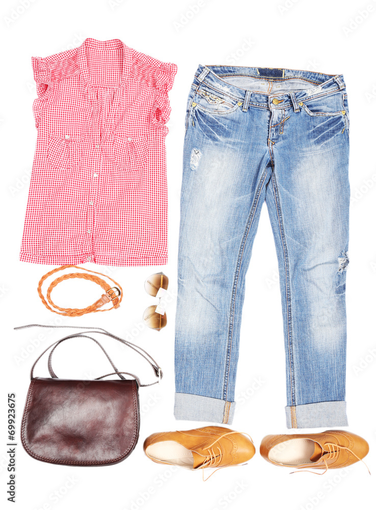 Obraz premium Outfit of clothes and woman accessories
