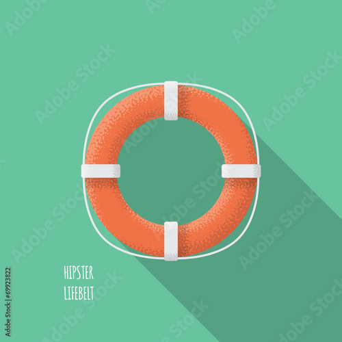Flat Hipster Lifebelt Icon