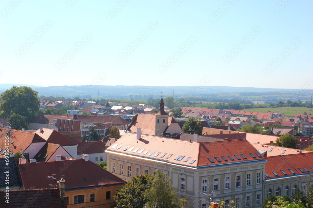 Die Altstadt von Mikulov (Nikolsburg) vom Schloss aus