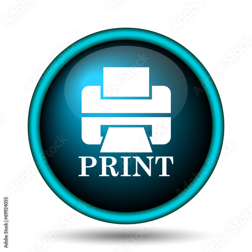 Printer with word PRINT icon