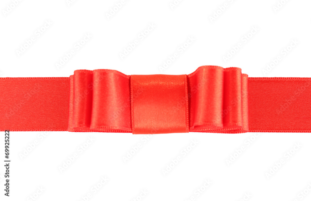 Obraz premium Red ribbon and red bow isolated on white