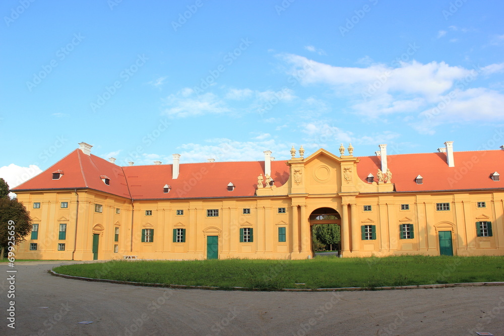 Teilansicht des berühmten Schlosses Lednice in Tschechien