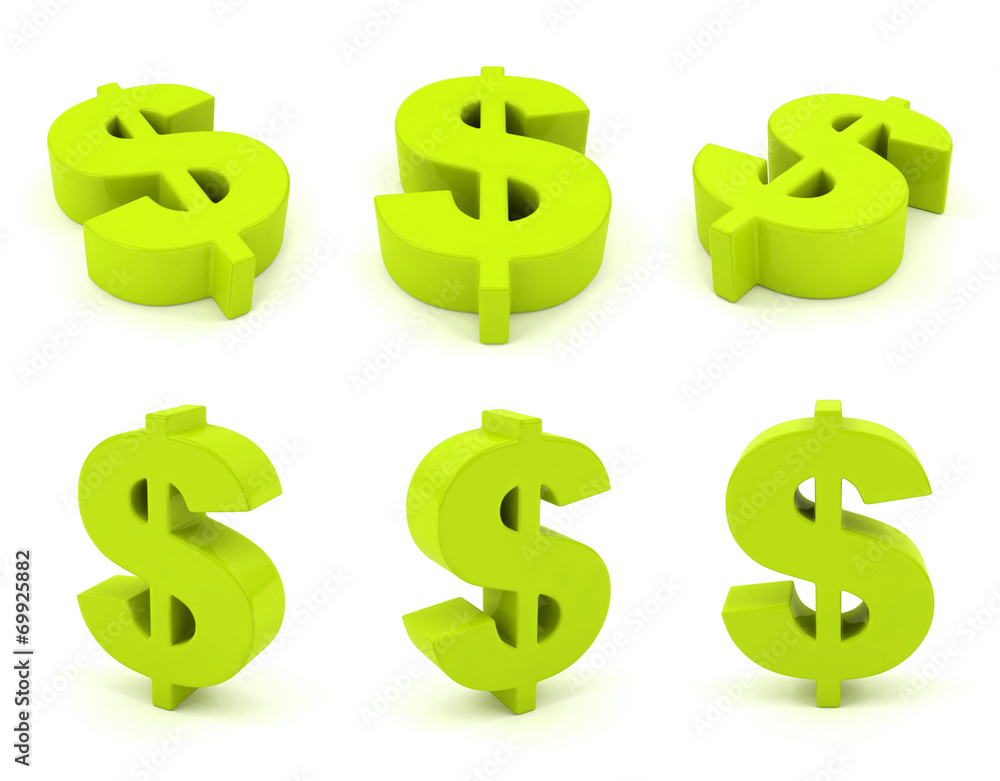 Set of 3D dollar sign Set of 3D dollar sign