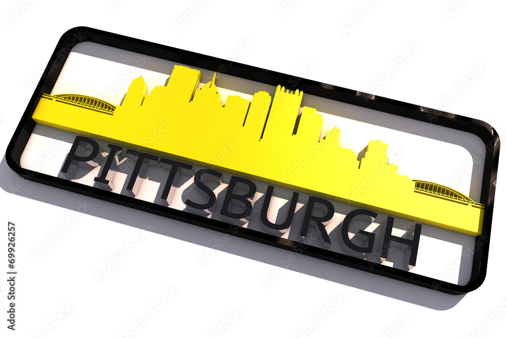 Pittsburgh base colors of the flag of the city 3D design Pittsburgh base colors of the flag of the city 3D design