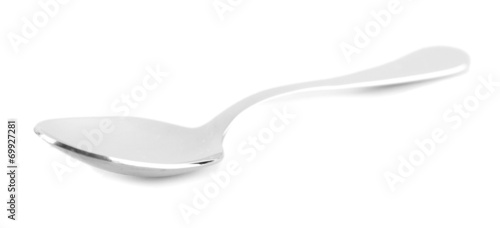 Metal spoon isolated on white photo