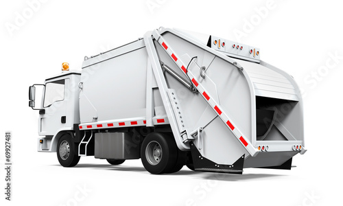 Tableau sur toile Garbage Truck Isolated