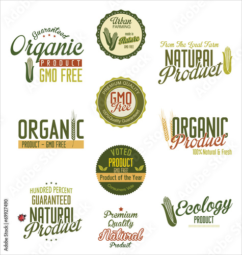 Organic natural product labels