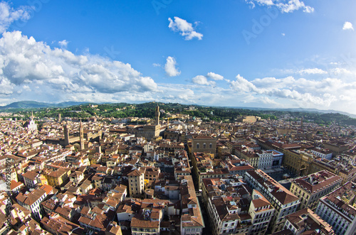Aerial panoramic view of Florence from a tower  Tuscany