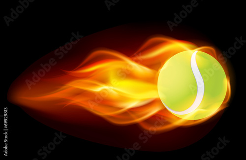 Flaming tennis ball
