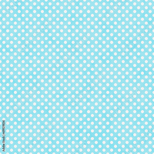 Bright Teal and White Small Polka Dots Pattern Repeat Background