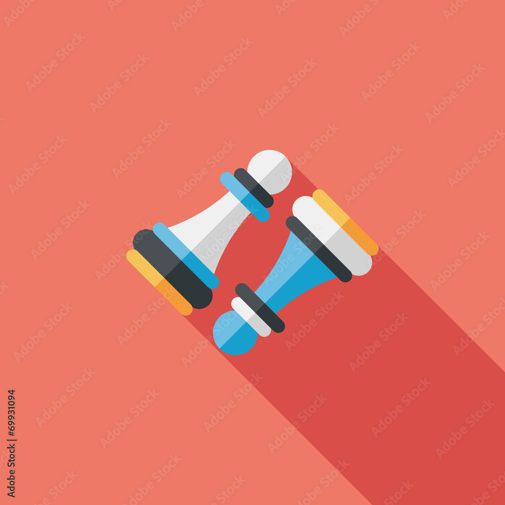 Wooden Pawn Chess flat icon with long shadow,eps10 Wooden Pawn Chess flat icon with long shadow,eps10