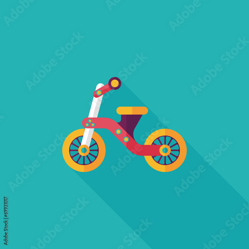 Kids Tricycle flat icon with long shadow,eps10