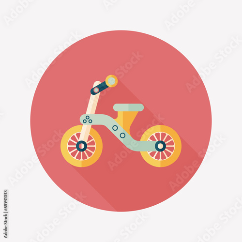 Kids Tricycle flat icon with long shadow,eps10