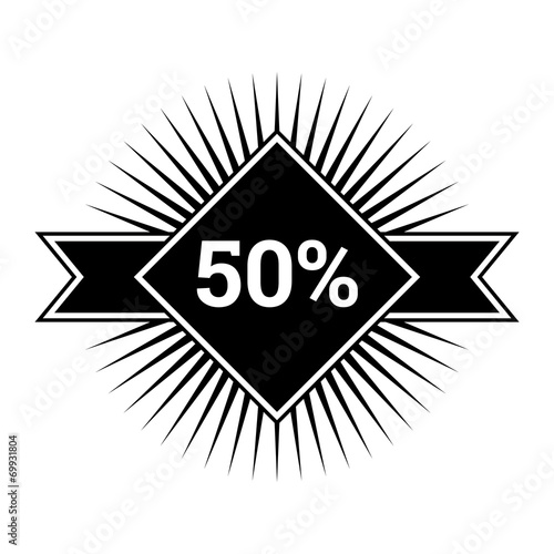 Monochromatic vintage sales sign. Minimalistic geometrical desig
