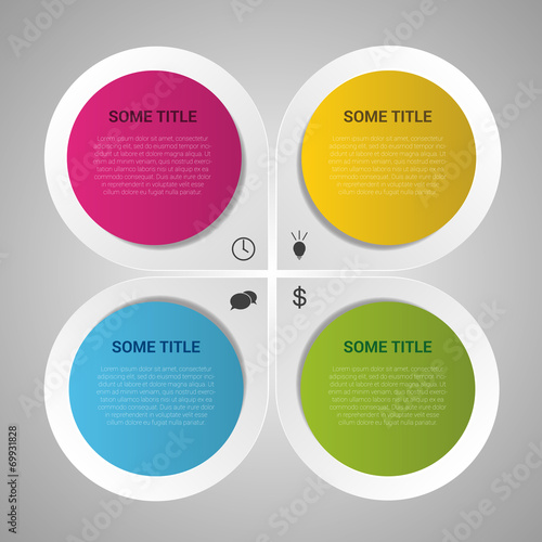 Infographic design colorful circles on the grey background