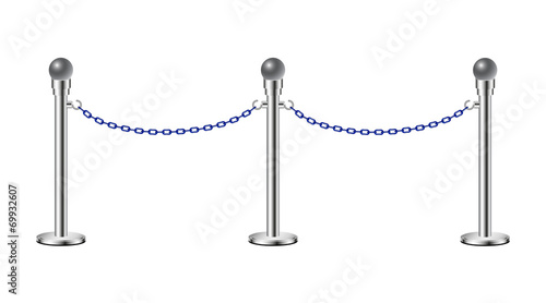 Stand chain barriers with blue chain