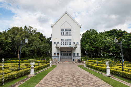 Photography Modern thai building in the public park of Thailand