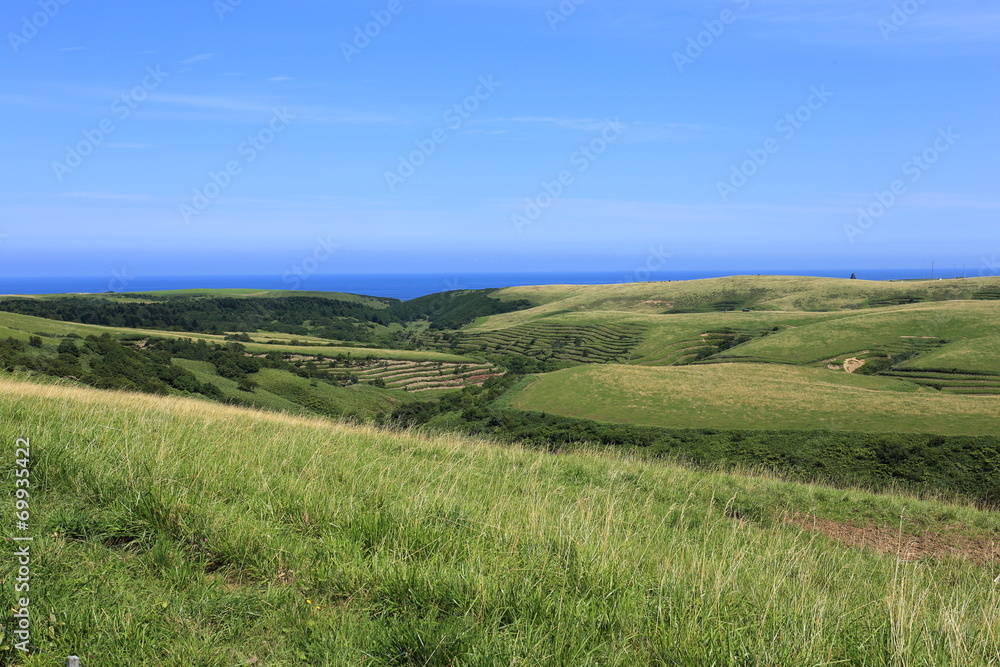Naklejka premium Soya Hills in Wakkanai, Hokkaido, Japan