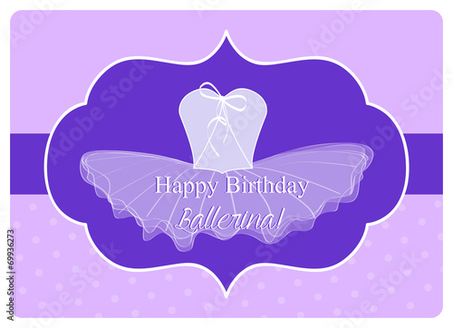 birthday wishes for ballerina with purple leotard and tulle tutu