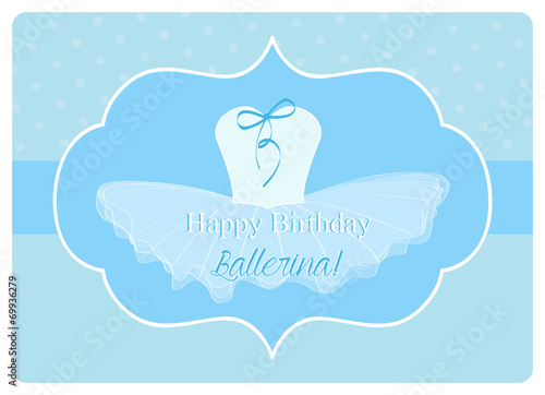 birthday wishes for ballerina with blue leotard and tulle tutu