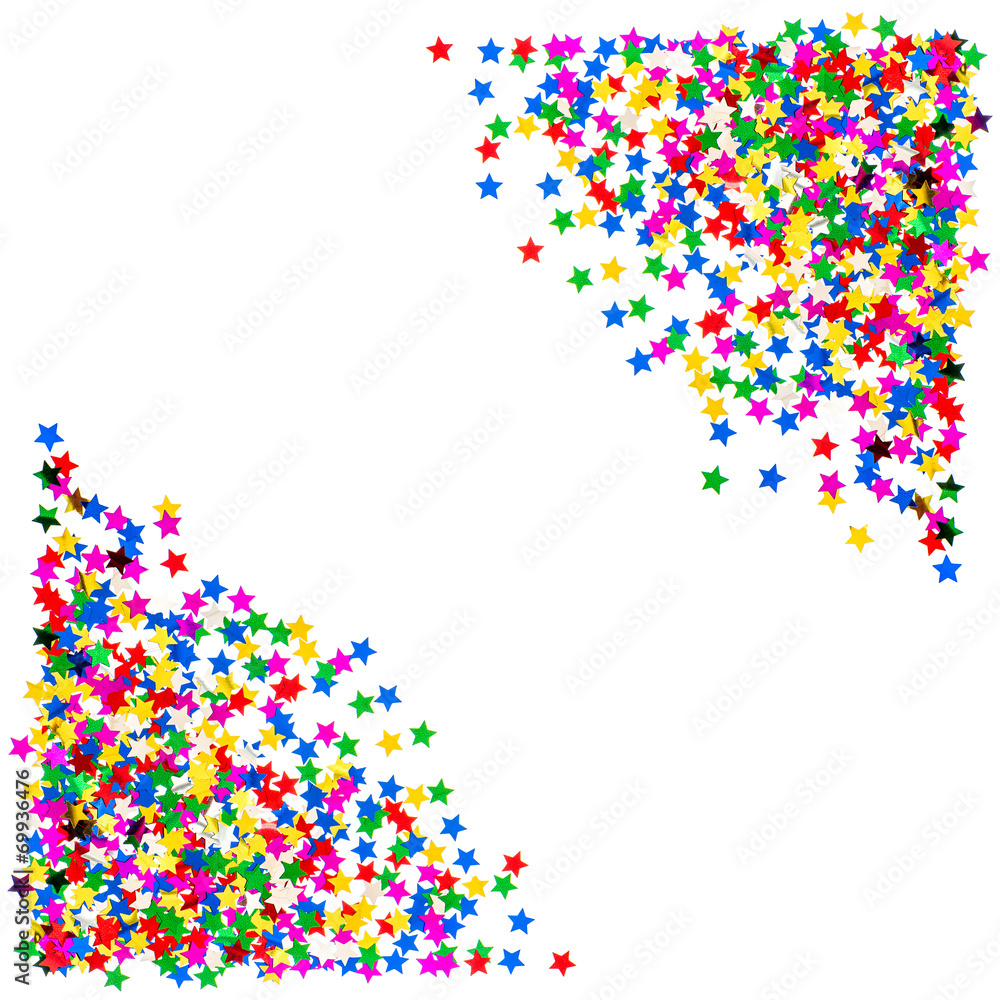 colorful star shaped confetti. holidays background colorful star shaped confetti. holidays background