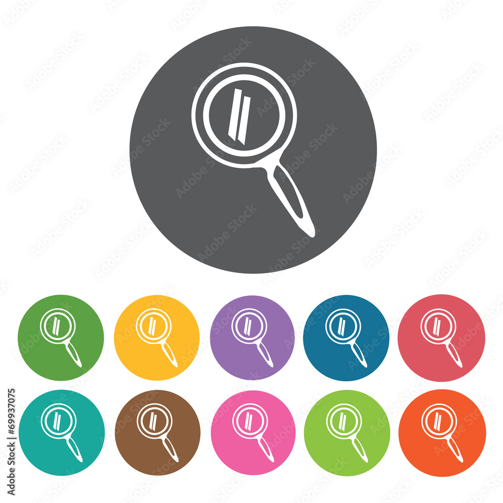 Small mirror icons set. Round colourful 12 buttons. Vector illus Small mirror icons set. Round colourful 12 buttons. Vector illus