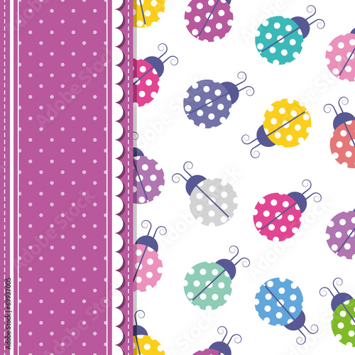 ladybugs and polka dot greeting card
