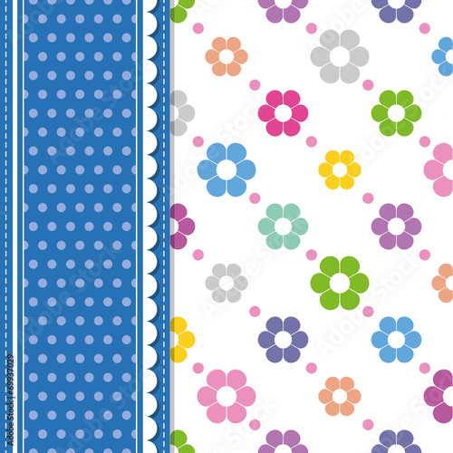flowers and polka dot greeting card