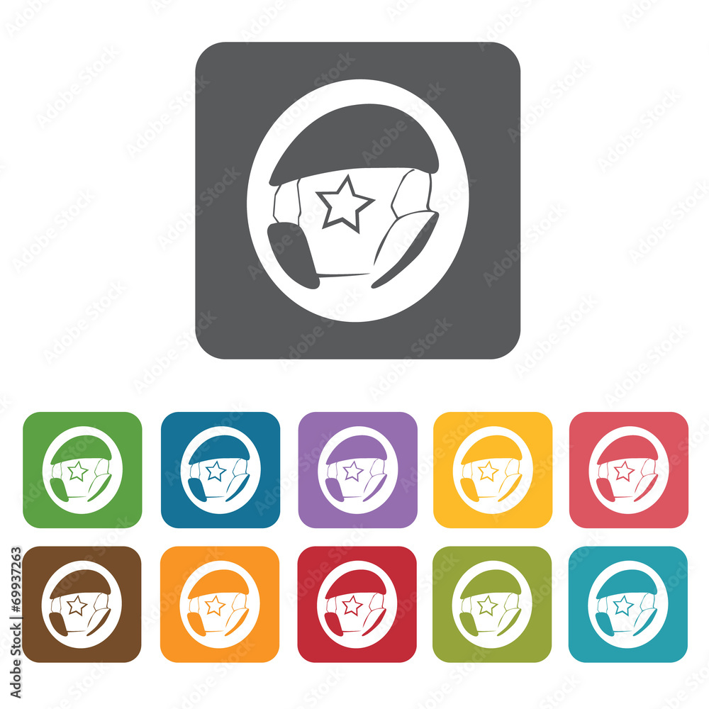 Car steering wheel icons set. Rectangle colourful 12 buttons. Ve Car steering wheel icons set. Rectangle colourful 12 buttons. Ve