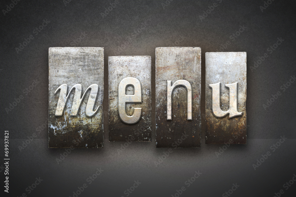 Naklejka premium Menu Letterpress