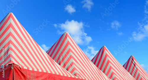 white and red tents