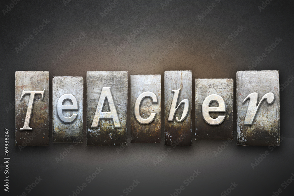 Naklejka premium Teacher Letterpress